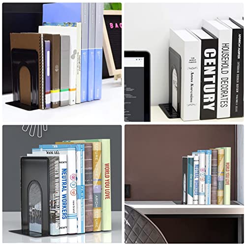 Heavy Duty Metal Book Ends 15 Pairs, Nonskid Shelving Supports for Office & Home