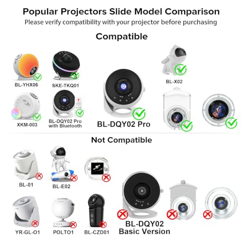 Glotella 6-Pack Animal-Themed Galaxy Projector Discs for Pro Model, 4K Ultra HD Slides for Bedroom Decor