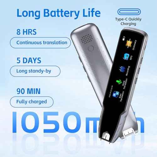 Translator Pen & Scan Reader Pen for Dyslexia,Language Learners & Learning Difficulties,Translation Pen for 112 Languages (Silver and Black)