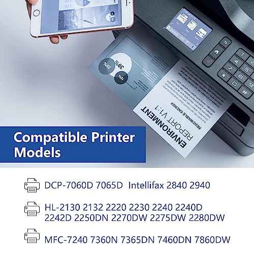 TN450 Toner Cartridge High Yield Replacement for Brother TN-450 TN420 with HL-2240D HL-2270DW HL-2280DW MFC-7860DW MFC-7360N DCP-7065DN Printer (1 Black)