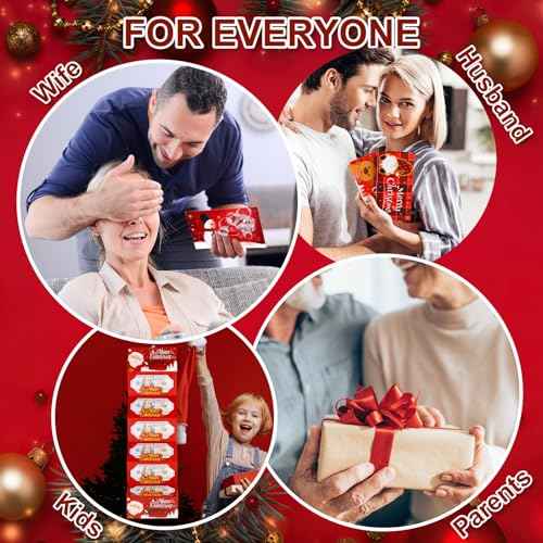 12 Pack/72 Slots Christmas Money Holders Bulk with Envelopes Money Gift Cards Book Gift Card Booklet for Surprise Christmas Gifts Card Cash Gift Holders Xmas Party Supplies (Classical)