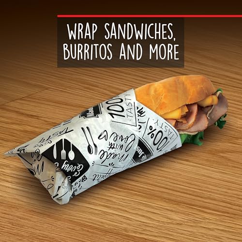 Better Kitchen Products 1,000 Count Deli Dry Wax Paper Sheets, 12 x 12 inch, Greaseproof Newsprint Deli Wrap for Foodservice, Food Basket Liners, Disposable Grease Proof Liners for Food Concession