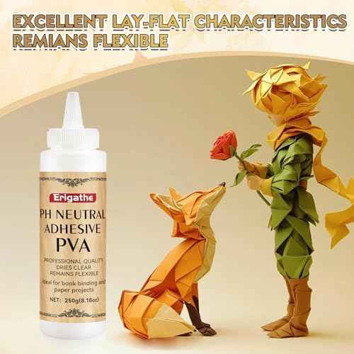 250g Book Glue,Neutral PH PVA Adhesive, Acid-Free, All-Purpose, Dries Clear and Remains Flexible, Used for Bookbinding and Repair, Framing, Collages, Paper Art and Crafts (1)