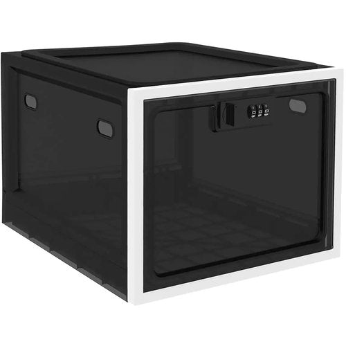 Habit Control Medicine Lock Box with Combination Lock, Large Medication Lock Box with Code, Locked Refrigerator Box for Food, Snack, Tablet Storage Locker, Cell Phone Jail Classroom, Family (Black)