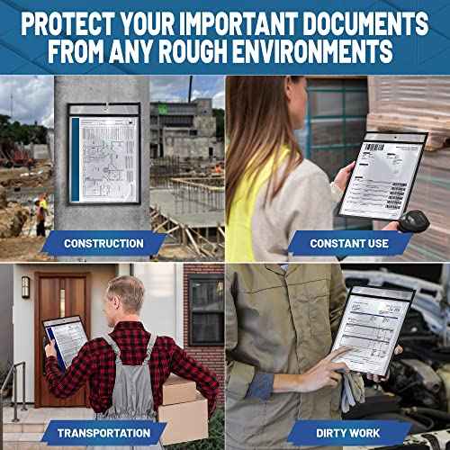 30 Pack Job Ticket Holders 8.5x11 - Work Order Plastic Sleeves for Documents - 8 1/2 x 11 Shop Ticket Holders - Heavy Duty Sheet Protectors - Dry Erase Pocket Sleeves - Dry Erase Clear Pocket Sleeve