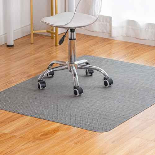 Office Chair Mat for Hardwood Floor Under Desk Computer Rolling Chair Mat for Wood/Tile Floor Non-Slip Heavy Duty Desk Rug PVC Plastic Hard Floor Protector 36" x 48" (Gray)