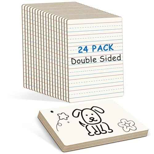 24-Pack Dry Erase Boards, Double-Sided Mini Whiteboards with Lines for Kids, Students, Teachers ? 6"x9" Lined Whiteboards for Math & English Writing Practice, Classroom Essentials