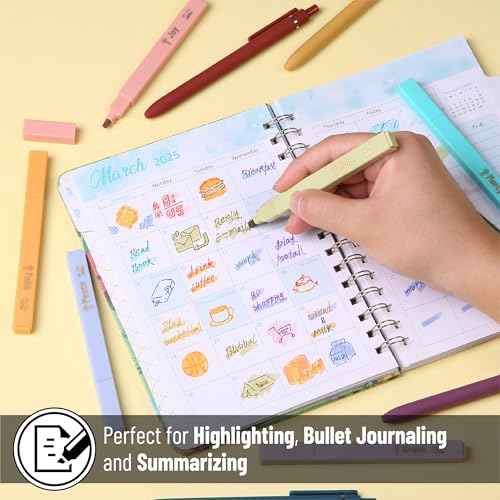 Mr. Pen- Aesthetic No Bleed Highlighters & Gel Pens, 12 Pack, Colorful Bible Highlighters No Bleed, Colorful Ink Aesthetic Gel Pens
