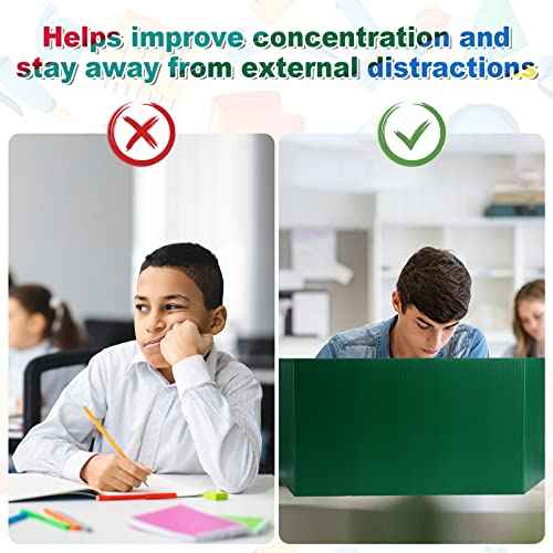 18 Pcs Privacy Folders Boards for Student Desks Desk Dividers for Students Classroom Desk Privacy Panel Study Carrels School Teacher Supplies, 9 Colors, 17 x 12 Inch