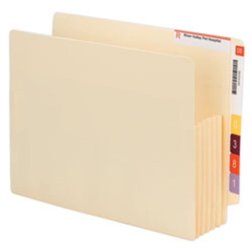Smead End Tab Convertible File Pocket, Reinforced Split Score Tab, 3-1/2" Expansion, Tyvek®®-Lined® Gusset, Letter Size, Manila, 10 per Box (75165)