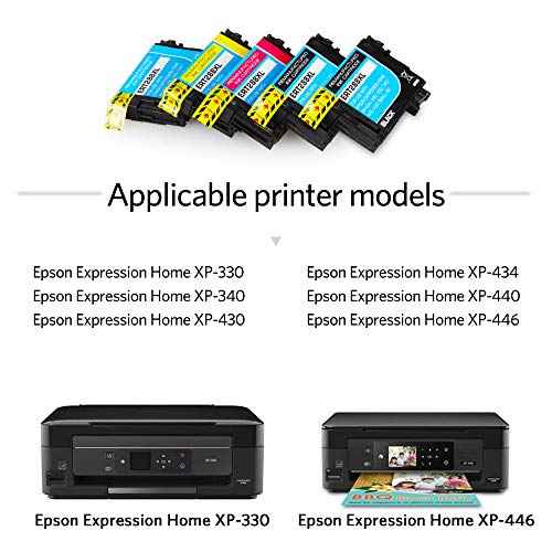 Leize Remanufactured Ink Cartridge Replacement for Epsn 288XL T288XL 288 XL T288 use for Expression Home XP-430 XP-330 XP-340 XP-440 XP-434 XP-446 (2 Black 1 Cyan 1 Magenta 1 Yellow,5-Pack)