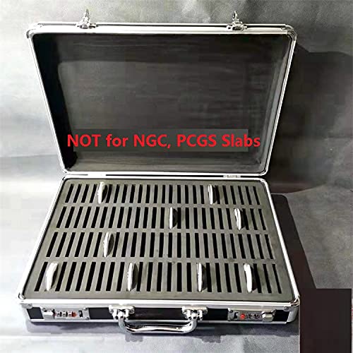 sunnyhouse Aluminum Frame Storage Box Case with Lock for 100 Silver Dollar Coins Holders, Fit 100 Coins in Plastic Round Holders with Diameter up to 52mm