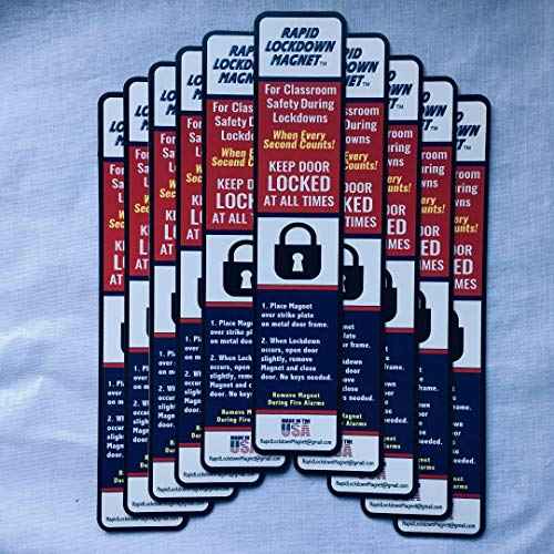 10 Pack. America's #1 LockdownMagnet Used in Over 2,500 Schools. Rapid Lockdown Magnet for Faster & Safer School Lockdowns. Strongest Magnet is 9" Tall and 40 mil Thick. Non-tearable. Long Lasting.
