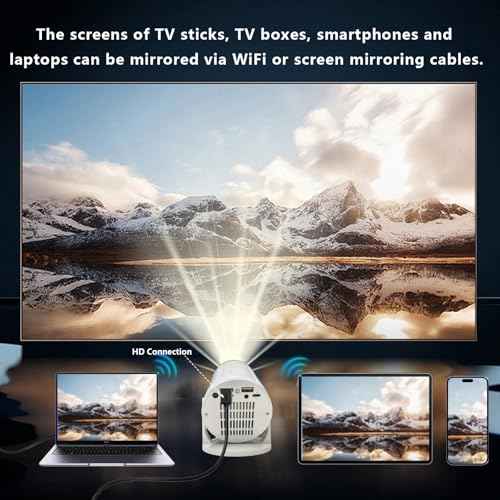 Wireless Mini Projector with WIFI, 4K 1080P Support Portable Projector 180¡Æ Rotatable. 17"-130" Screen Movie Projector. Compatible for Smartphone, Laptop, PC
