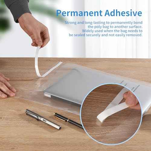 iMailer - 200 Pcs - 12" x 15" Poly Bags with Suffocation Warning Self Seal- Clear Shipping Bags 1.6 Mil for Clothing, Shirts, Packaging - Permanent Adhesive