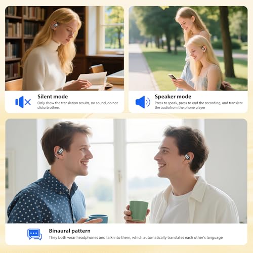 MINISO X28 AI Translation Earbuds Real Time 135 Language Translator Earbuds Wireless Bluetooth 5.4 Open Ear Headphones Translation Music Calls Earphones fit iOS & Android for Travel Business Learning