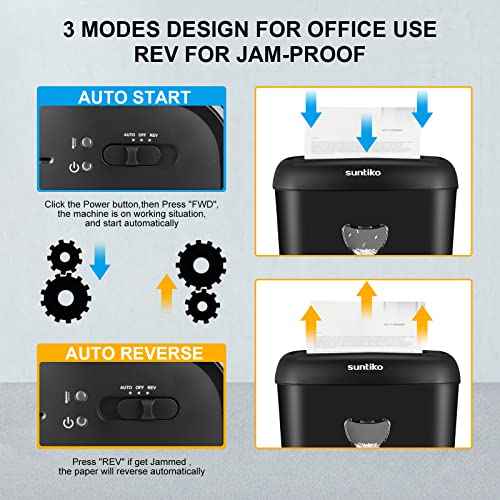 High-Performance Paper Shredder, 14-Sheet Cross Cut, 6.6-Gallon Basket, P-4 Security, 3-Mode Design - Jam Proof Heavy Duty Office Shredder (ETL Certified)