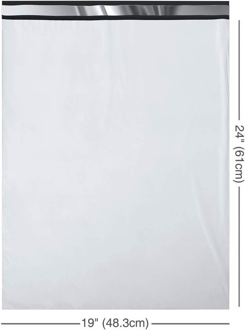 Fuxury Poly Mailers - Waterproof Shipping Bags for Clothing | 19x24 Inch, 250 Pcs, Heavy Duty Self-Seal