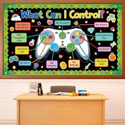 OBUSATT Video Game Bulletin Board Set Back to School Classroom Decorations - Growth Mindset & Mental Health Cutouts
