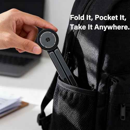 Portable Foldable Laptop Stand for Desk, 360¡ÆAdjustable Magnetic Cell Phone Holder Tripod Compatible with 13?16" Laptops & 4?13" Phones/Tablets, 8-Level Height Adjustment, Aluminum Alloy