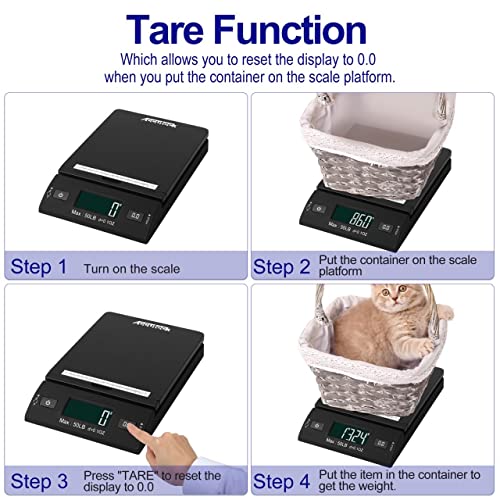 Accuteck 50lb Digital Postal Scale with Backlit Display & Calibration