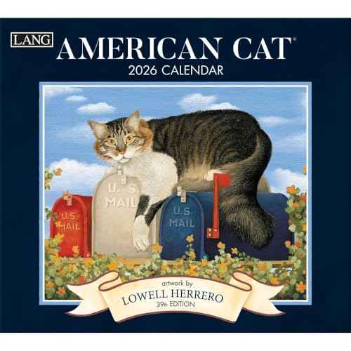 Lang Companies, American Cat 2026 Wall Calendar by Lowell Herrero, 13.4'' X 12'', 12-Month Calendar with Stapled Binding