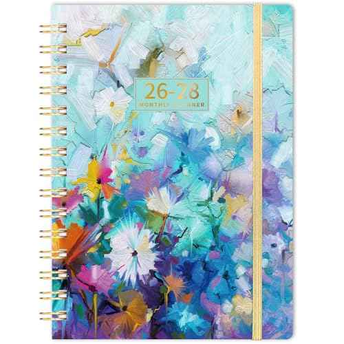 2026-2028 Monthly Planner/Calendar - 3 Year Monthly Planner 2026-2028, January 2026 - December 2028, 6.3" x 8.4", 36-Month Calendar with Tabs, 29 Notes Pages, Hardcover, Inner Pocket - Oil Painting