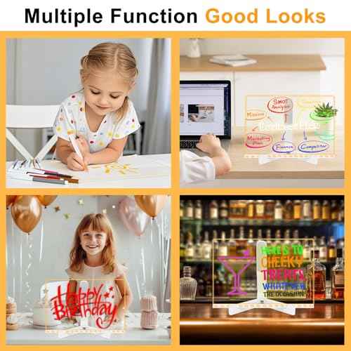 Cosmody Led Drawing Board, 2025 New Led Drawing Board for Kids, 11.8 X 7.9¡± Led Note Board with Colors, Erasable Light Up Dry Erase Board, Lumi Board with Adjustable Stand and 12 Pens