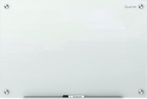 Quartet Magnetic Glass Dry Erase Board - Infinity Frameless Design, 24''W x 18''H, White Surface