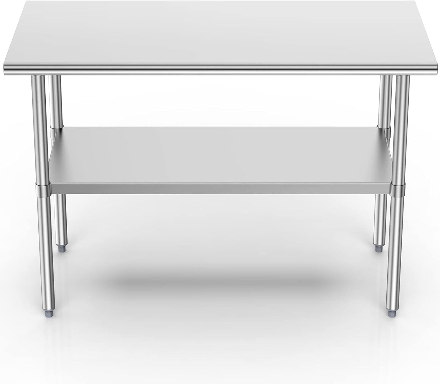 Skiennix Stainless Steel Prep Table - Heavy Duty 24x30 Inches with Adjustable Under Shelf & Foot