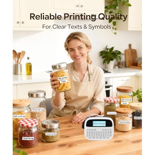 Label Maker Machine with Tapes, Label Maker Waterproof-labels, Rechargeable Bluetooth Labeler, Inkless Labeling Machine with Backlit LCD, M950 Handheld Label Printer for Home Kitchen Food-Labels