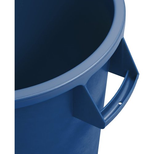 SPARTA Bronco Waste Container Trash Container, Round Trash Bin for Disposal, 10 Gallons, Blue, (Pack of 6)