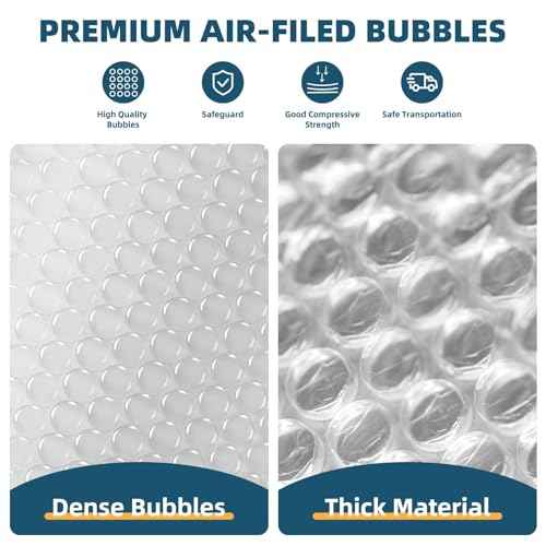 Metronic Bubble Cushioning Wrap 2 Pack 12 Inch x 72ft Total, Dense Bubble Packing Air Wrap Clear Bubble Packing Roll for Shipping and Moving Supplies, Perforated Every 12" (Made in USA)