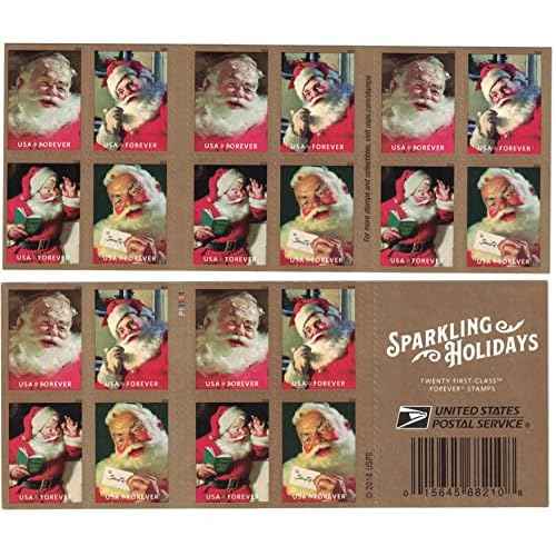 Sparkling Holiday Forever Postage Stamp 1 Books of 20 First Class US Postal Christmas Celebrations Wedding Anniversary Party Traditions (20 Stamps)