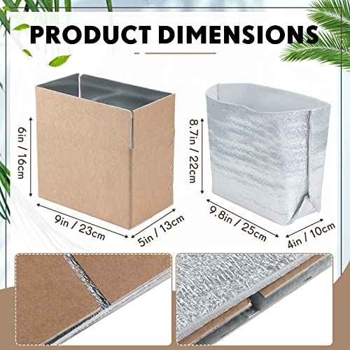 Nuanchu 10 Pieces Insulated Shipping Boxes Double Insulated with Aluminum Foil Liner 9" x 5" x 6" Cold Chill Thermal Insulation Reusable Small Mailing Box for Cold Food, Shipping, Mailing, Packing