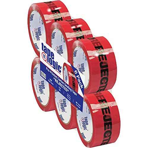 Choice Shipping Supplies Tape Logic 2 Inch x 55 Yard 2.2 Mil Black/Red, Heavy Duty Packing Tape, Rejected" 6 Pack, Perfect for Packing, Shipping, Moving, Home and Office, by Choice Shipping Supplies