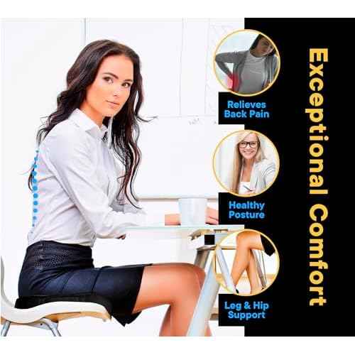 Seat Cushion for Office Chair, Car Seat Cushions, Memory Foam, Gel Seat Cushion for Long Sitting, Sciatica Pain Relief Pillow, Tailbone Pain Relief Cushion, Butt Pillow for Tailbone