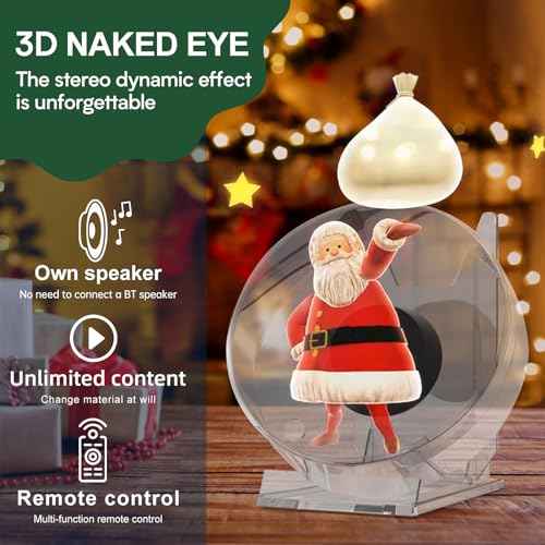 Hologram Fan, 88*88mm 3D Hologram Fan Holographic Projector with 480*480 resolution Design for excellent 3D effects