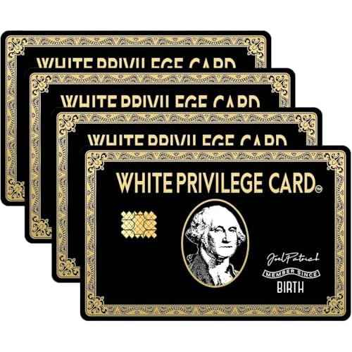 4 Pcs White-Privilege_Card Skin | Debit Card Stickers, Credit Card Skins, Bank Card Protectors | Anti-Bubble, Anti-Wrinkle, Slim Fit Cover for Credit, Debit, and Transportation Cards