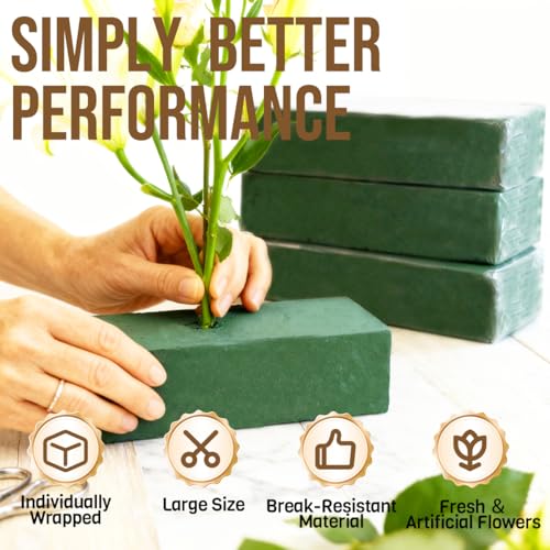 48-Pack Floral Foam Blocks, 8.9x4.1x2.7 in, Wet & Dry Styrofoam for