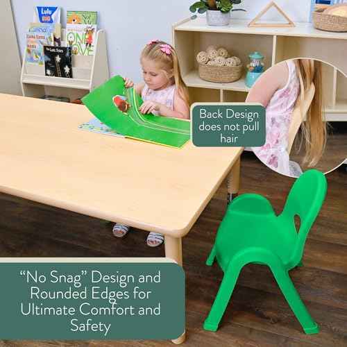 Children¡¯s Factory Value Stack 9" Child Chair, Shamrock Green, 2 Pack, Stackable Ergonomic Seating Solution for Classrooms and Homeschools
