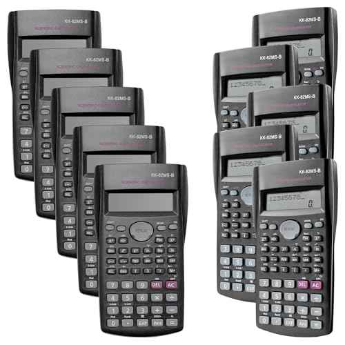 10 Pack Scientific/Engineering Calculator, 2 Line Display, Black, Fraction & Complex Number Calculations, Ideal for Students & Professionals
