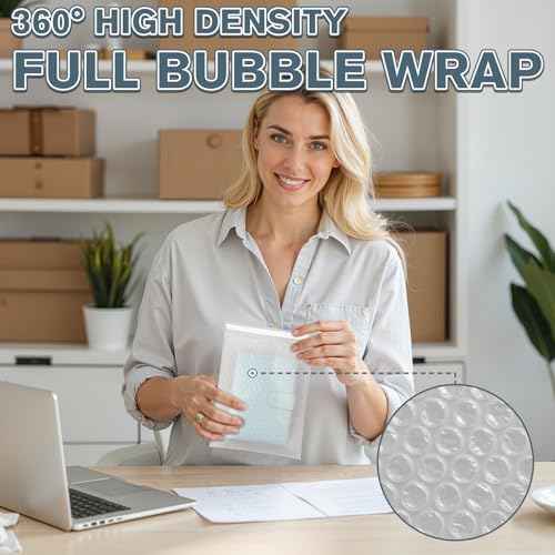 JTIEO 50 Pack Bubble Mailers 12x16" Thick Padded Envelopes Large Mailing Envelopes Clear Bubble Padded Cushioning Mailers Bubble Bags for Packaging Small Business