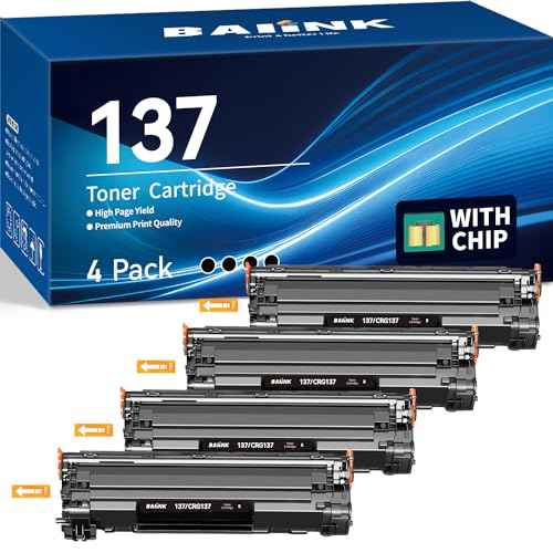 Compatible Toner Cartridge Replacement for Canon 137 Black Toner Cartridge CRG137 Compatible for ImageClass D570 MF232w MF242dw MF220 MF236n MF240 MF216n MF244dw MF212w MF232w (Black, 4-Pack)