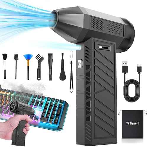 Compressed Air Duster, 180000RPM Electric Air Duster for Cleaning Keyboard&PC, Compressed Air Duster for PC with Illumination, Air Blower dusters for Laptop, Car and Home