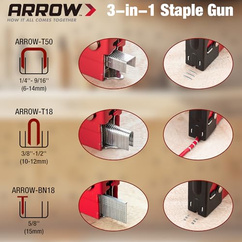 Heavy Duty 3-in-1 Upholstery Staple Gun with 3000 Staples - Professional Hand Tool
