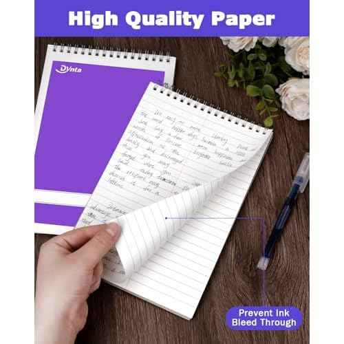 Dynta Steno Pads Spiral 6x9 12 Pack Gregg Rule Notebooks 6 Assorted Covers 60 Sheets White Paper, Writing Note Pads for Note-taking in School Office Home College University Work Travel