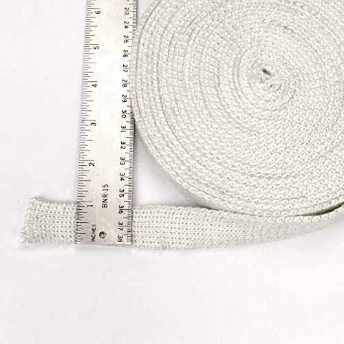 Lynn Manufacturing High Temperature Flat Gasket Tape, 1000F, White, Boiler & Furnace, 1'' x 1/8'' x 25ft, 9460