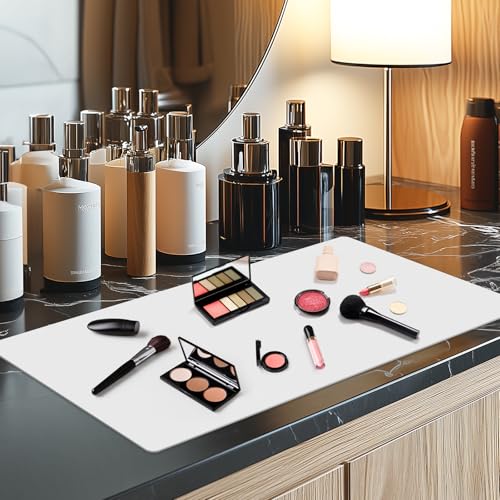 Aphlos Butterfly Dual-Sided Waterproof Synthetic Leather Makeup Mat for Vanity & Craft Station