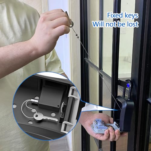 Key Lock Box for Outside, Portable Waterproof Wall Mounted Resettable 4-Digit Combination Key Storage Lockbox, 5 Keys Capacity Key (with Shackles+with Retractable Key Tether+ 5Pack)